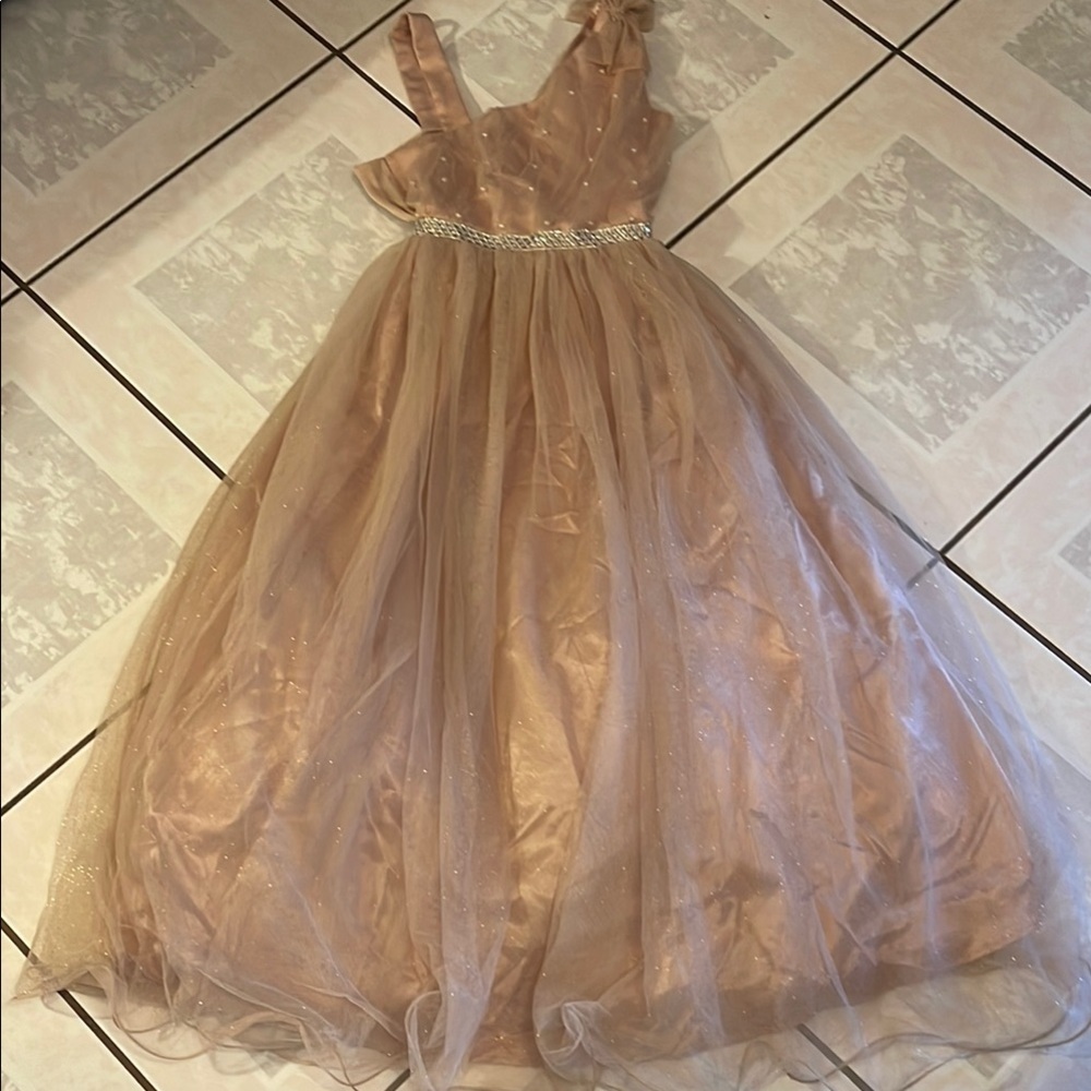 Halow & Rose Elegant Kids Dress with Sparkling & Pearl Details